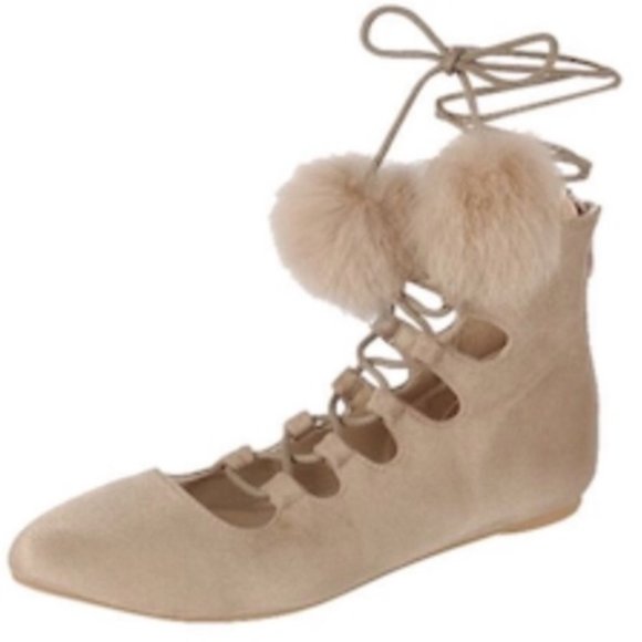 Pom Pom Flats Beige - Picture 2 of 8